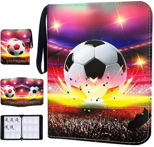 900 st fotbollskort pärm 9 fickor kort samling samlarkort pärm 50 sidor dubbelsidig korthållare dragkedja 3 ringar kort album sport fotboll kort ärm skydd