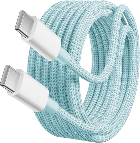 Txtcu USB-C till USB-C-kabel på 3 m, 60 W, USB Type-C-laddningskabel, snabbladdningskabel iPhone 15 kompatibel med iPhone 15/Plus/Pro Max, Samsung Galaxy S24/S23/S22, Pixel 7 Pro, MacBook Pro 2021 och