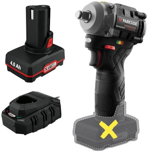 PSIDE® Bundle - PARKSIDE PERFORMANCE® 12V ½ Akku Schlagschrauber 350Nm PPDSSA 12 (inkl. 4Ah Akku) + PSIDE® Schlüsselanhänger