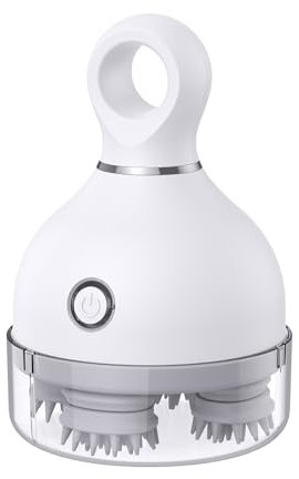 Brifit Elektrisches Kopfmassagegerät, Wasserdicht Kopfhaut-Massagegerät mit 4 Massageköpfen und 3 Massagemodi, Anti-Rutsch Griff, Tragbar Handliches Kopfmassagegerät für Entspannung, Tiefenreinigung