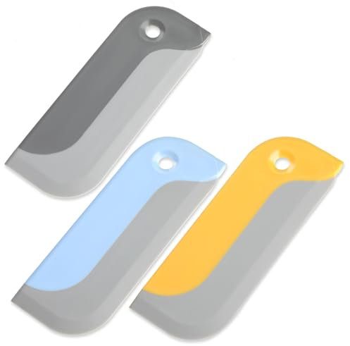 3 Pack Small Glass Squeegee, Mini Shower Squeegee Blade Window Wiper Water Scraper Cleaning Supplies for Window Mirror Bathroom Kitchen Countertop Sink Car Windshield (3 Colors)