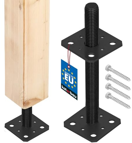 KOTARBAU® Supporto palo 80x80x250 mm, acciaio verniciato a polvere, regolabile, manicotto a vite, ancoraggio a terra.