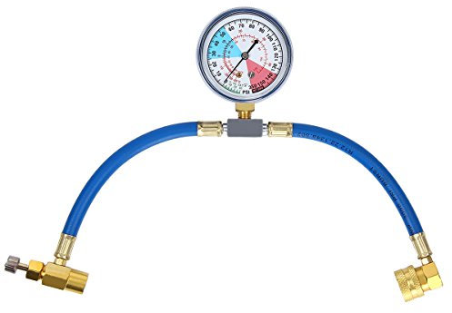 Latinaric R134a Air Conditioning Refrigerant Charging Measuring Hose Recharge Kit With Gauge
