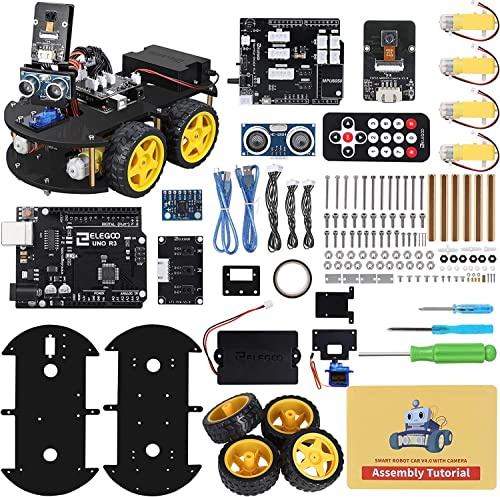 ELEGOO Robot Bambini Car Kit V4.0 Robot Giocattolo Programmabile Compatibile con Arduino, Robotica Educativa per Bambini di Età Compresa tra 8 9 10 11 12 Anni+, Macchina Telecomandata con APP WIFI