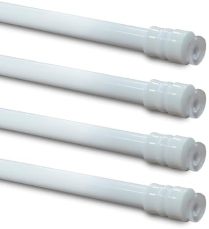 BEAUTEX Klemmstange ausdrehbar mit Saugknopf für Fenster Gardine Länge wählbar, 60-90 cm Weiß (1 Stück)