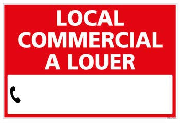 Signalétique.biz France - Panneau Immobilier Local Commercial à Louer avec Oeillets aux 4 coins + Planche de Chiffres - Rouge - AKILUX 3,5mm - Dimensions 600x400 mm - Protection Anti-UV