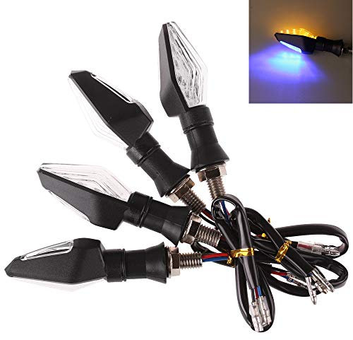 SFONIA 4pcs Indicateurs de Moto 12LED Clignotants Lumières 12V Étanche Universel pour Moto Scooter Quad Cruiser Off Road