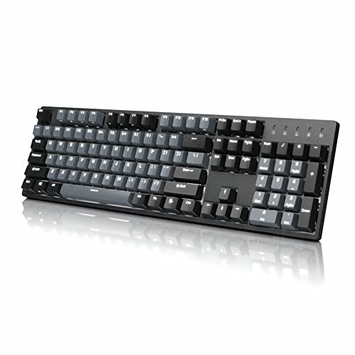Durgod Taurus K310 Clavier Mécanique de Jeu Complet - Rétro-éclairage, 104 Touches, US Layout, USB C, Touches Doubleshot PBT, Touches Programmables, Windows & Mac (Cherry MX Speed Silver, Gris)