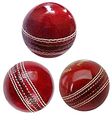 AnNafi® Cricket Rubber Soft Balls for Practice A Grade Handstitched RED| Senior Official | Red Cricket Ball for Practice, Knocking & Training | Sports Leather Cricket Balls for Match (3)