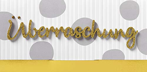 Perleberg - Allgemeine Glückwunschkarte der Lettering Design Collection - hochwertige Karte in Premium-Qualität inkl Umschlag in weiß - stilvolle Glückwunschkarten mit Glitzer Lettering 11 x 22 cm