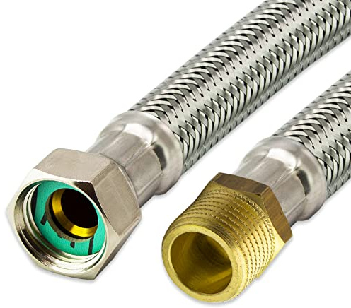Flexslang rostfritt stål pansarslang 1/2 tum 3/4 tum 1 tum x ITALY anslutningsslang, sanitär vattenrörelse (rostfritt stål, 3/4 tum AG x 3/4 tum ÜM – 150 cm x 231)