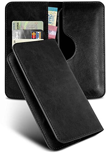 moex Étui de protection à rabat en cuir végétalien pour Apple iPod Touch 4G avec compartiment pour cartes, protection à 360 ° Noir