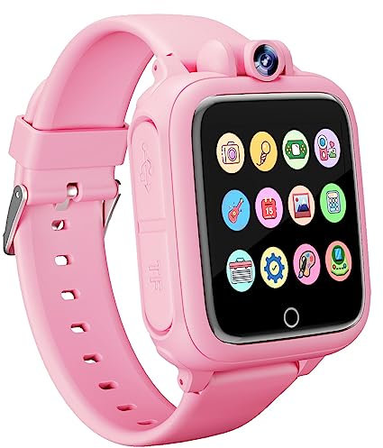 Umblue Reloj Inteligente Niños, Smartwatch Niña 3 4 5 6 7 8 9 10 11 12 años, Regalo Niña con 14 Juegos, Cámara Giratoria de 90°, Despertador y HD Pantalla Táctil, Regalos para Niños y Niñas