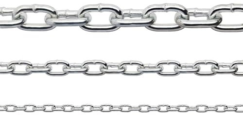 Constrabo® | Edelstahlkette kurzgliedrig DIN 766 | 1,5 m Ø 2 mm | Edelstahl 316 (V4A) | Rostfreie Edel-Stahlkette Meterware Rundgliederkette Absperrkette Sicherheitskette Rundstahlkette Ankerkette