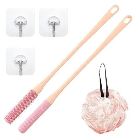 Foot Wash Brush for the Shower - Foot Hygiene Brush, Foot Cleaner for the Shower, 15.35 x 0.79 Inch Silicone Mid-Toe Cleaning Brush, Ergonomic Easy Way to