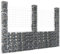 AUVYI Steinkorb Gartendeko Terrasse U Form mit 3 Säulen 260x20x200 cm Hochbeet Gabionenwand Terrasse GabionenSäule Stabile Konstruktion Steingabionen Gabionenkörbe Eisen