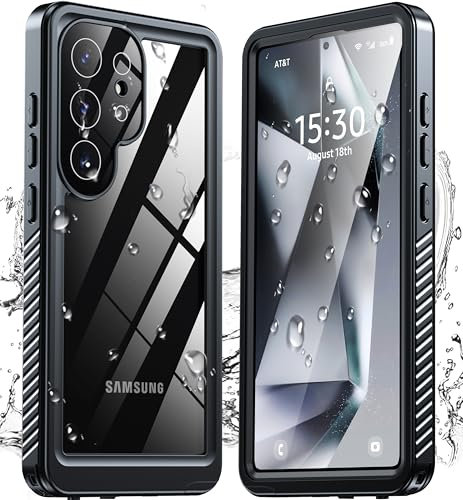 ANTSHARE for Samsung Galaxy S25 Ultra Case, [IP68 Waterproof] Samsung S25 Ultra Case with [Built-in Screen/Camera Protector], Full Body Sealed Protective Front and Back Cover for S25 Ultra 5G - Black
