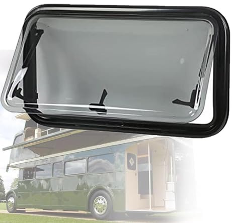 YLANMEI Hinged Window Caravan Window Caravan Window Insect Protection, Caravan Side Window with Integrated Roller Blind and Fly Screen for Caravan Van,600 * 350mm