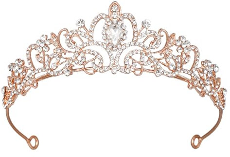 Prinzessinnenkrone Eleganter,Damen Diadem Crown Kristall,Eleganter Strasssteine,Königin Krone Dekoration,Hochzeit Braut Kristall Tiara,für Hochzeiten,Abschlussbälle,Festumzüge,Geburtstagsfeiern