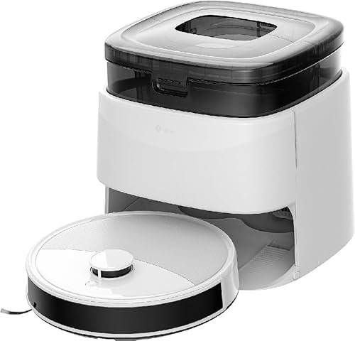 LEFANT M3 Robot Aspirador y Fregasuelos, 12 000Pa Suction, 220min, Navegación dToF, Evitación Obstáculos PSD 190°, Fregona Dual Giratoria, Estación de Auto-Vaciado, Blanco