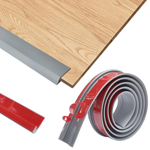Perfil de transición autoadhesivo, 1 m x 3 cm, PVC, diferencia de altura 2-5 mm, rampa de transición para suelos y moquetas, laminado, listón de transición para parqué, umbrales