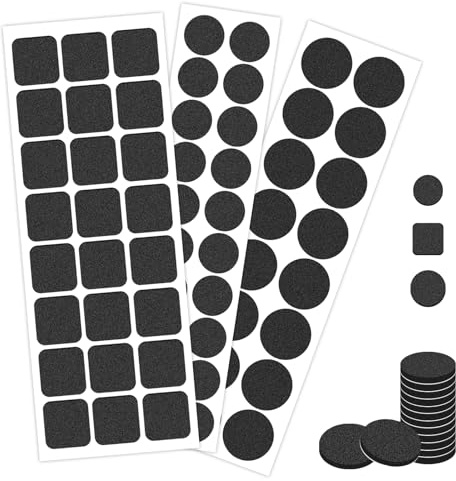 GrünWerk 60 Piezas Fieltro Adhesivo, Negro 4MM Protector Patas sillas, Almohadillas Antideslizantes para Mesa de Escritorio, Sofá, Cama, Protector Patas Muebles