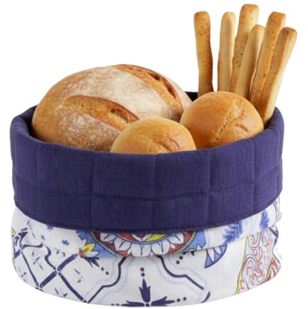 moorg Cesta para pan de algodón, panera de mesa – Cestas con diferentes diseños, panera de mesa, 19 x 19 cm