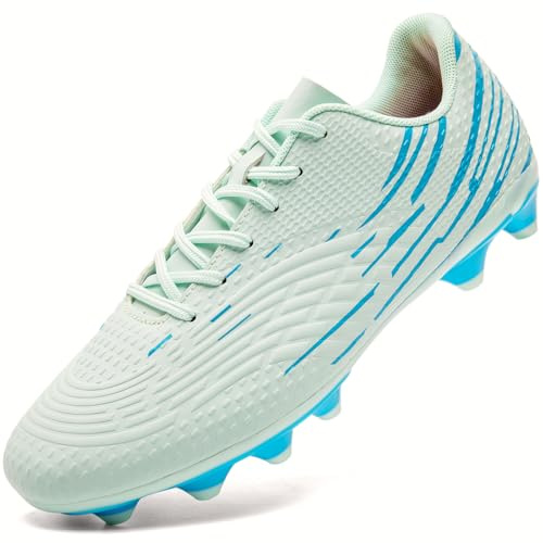 DimaiGlobal Botas de Fútbol Hombre Zapatos de Fútbol con Tacos Altos para Césped Natural e Indoor Antideslizantes para Entrenamiento y Fútbol Sala Zapatillas de Fútbol 39EU Azul