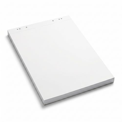Conipa Blocco di carta a fogli mobili, 68 x 99 cm, 1 blocco da 20 fogli, 80 g/m², fogli universali per lavagna a fogli mobili, per riunioni, presentazioni e lavagne bianche (1 blocco, vuoto)