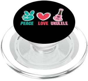 Love Peace Ukulele I Guitare Musique Coeur Instrument PopSockets PopGrip pour MagSafe