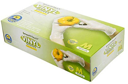 SmoothTouch Disposable Vinyl Gloves - Powder Free - M