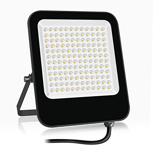 Tayire Focos LED Exterior 100W, 10000LM 3000K Blanco Cálido Superbrillante, Proyector Impermeable IP65 Luz de Inundación para Terraza, Jardín, Patio, Parque, Garaje, Pasillo