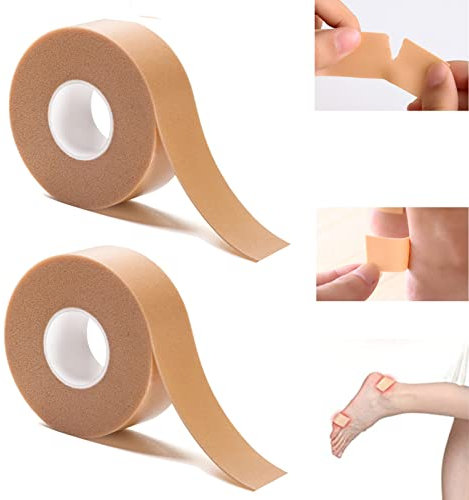 Tcdwla Tallone per bolle, protezione per tallone, taglio libero, resistente all'usura, evita vesciche e graffi (5 m per rotolo, larghezza: 2,5 cm) (2 rotoli)