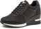 Frauen Keil Trainer 3,15 Absatz Damen Schnürschuhe rutschfeste versteckte Ferse Plateauschuhe Walking Hochzeitsschuhe,Schwarz,39