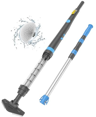 Oxseryn Aspiratore portatile per piscina 2 in 1, ricaricabile con manico telescopico, perfetto per spa, vasche idromassaggio e piccole piscine per sabbia e sporco, blu