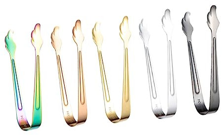 Alipis 5 Pezzi Pinza Per Cubetti Di Ghiaccio in Acciaio Inossidabile Pinze Per Cubetti Di Ghiaccio Pinze Per Servire Piccole Pinze Per Il Ghiaccio Pinze Per Ghiaccio Tostare Tong