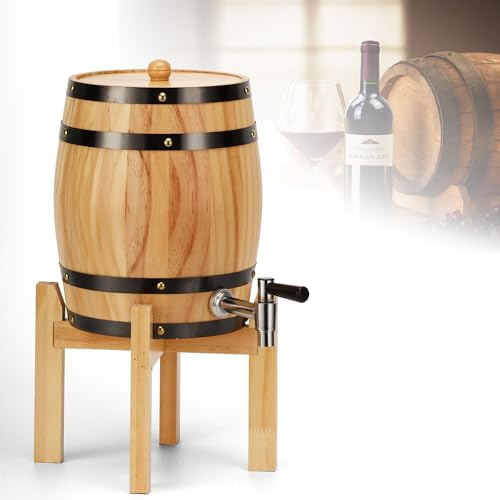 SERdeerCH 3L Wooden Beer Tower Dispenser Drink Built in stainless steel liner, which can hold beer, red wine, white liquor, cocktails, etc Removable Easy to Clean Keg Tag for Party