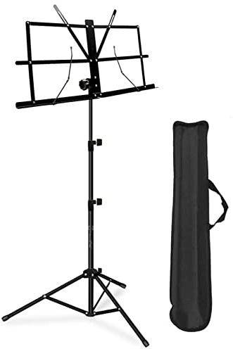 Folding Sheet Music Stand, Adjustable Lightweight Desktop Book Stand Music Accessories With Carrying Bag And Clip For Students Musicians