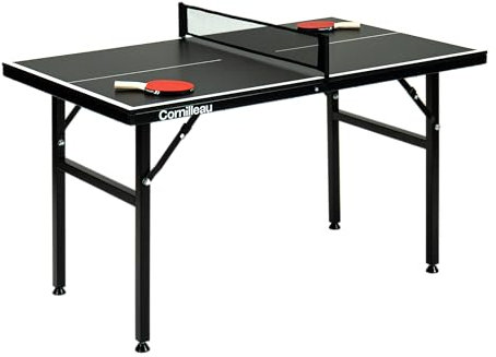CORNILLEAU Mini Tischtennisplatte – Kompakt, höhenverstellbar und klappbar – 125 x 75 cm – Set mit 2 Schlägern und 3 Tischtennisbällen – Perfekt für Kinder und Erwachsene