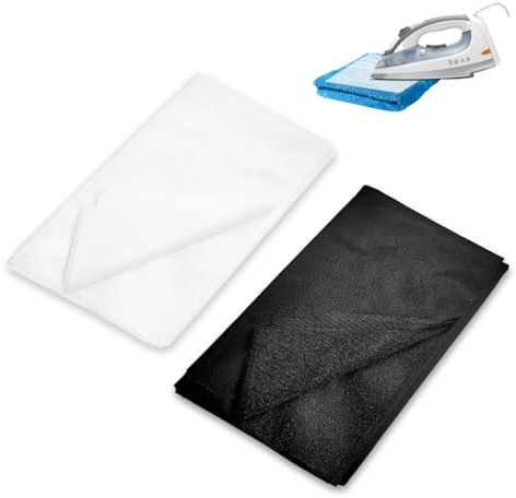ZexJpr Ironing Fleece, Ironing Fleece for Reinforcement, 1 m x 2 m, Fusible Lining, Fabric for Iron-On Clothing and Crafts, Black and White