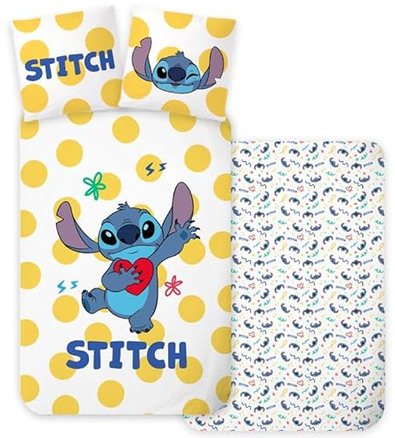 BrandMac Stitch Ropa de Cama Tamaño Individual | Funda de Edredón 140x200 cm + Funda de Almohada 60x65 cm | 100% Algodón | Ropa de Cama Reversible, Suave y Transpirable | Juego de Ropa de Cama Suave