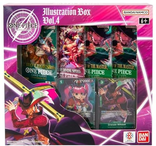 One Piece Trading Card Game TCG Illustration Box Vol. 4 - Contains 2 Promo Cards and 4 Booster Packs