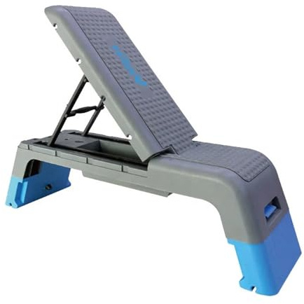 Aerobic Exercise Step Platform Plataforma de ejercicios ajustable 3 inclinaciones, plataforma pasos aeróbicos for gimnasio en casa(Grey blue)