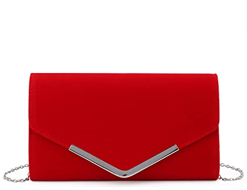 EVEOUT Carteras de mano y clutches de Mujer Terciopelo Embrague de noche con cadena Bolsa de hombro Monedero para Banquete fiesta