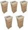 Ekoe Plastic Free Solutions Ekoe, 5 Contenitori Raccolta Differenziata in Cartone con Coperchio per Vetro, Plastica, Umido, Secco e carta, Colore Marrone Kraft Avana