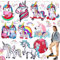 Oneroomone 9 Stück Aufbügelflicken Einhorn, Flicken zum Aufbügeln mit Einhorn, Bügelflicken für Kinder, für DIY Kleidung Bügel Flicken