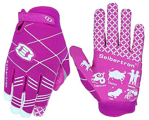 Seibertron Pro 3.0 12 Konstellation Elite Ultra-Stick Sports Receiver/Empfänger Handschuhe American Football Gloves Jugend und Kinder Pink M