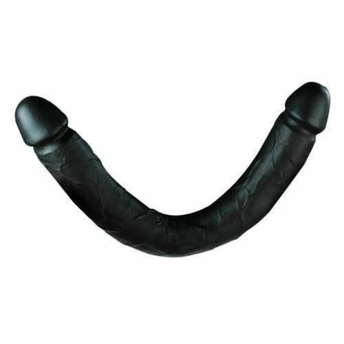 Double Ended Dildo Realistic Feel Dong Ender Anal 22 (Black)
