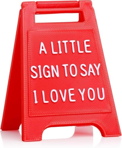 Velenti Valentines Day Gifts - Romantic I Love You Sign Figurines - Fun Boyfriend Valentine's Day Gift - Cute Birthday, Christmas, Wedding Gift for Girlfriend, Wife, Fiancee - Mini Sign Decoration