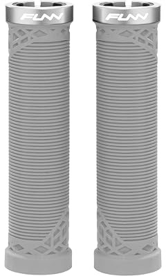 Funn Hilt MTB Lenkergriffe mit einfachem Verriegelungssystem, leicht und ergonomisch, mit einem Innendurchmesser von 22 mm, einzigartige Fahrradlenkergriffe mit Muster (Grau)